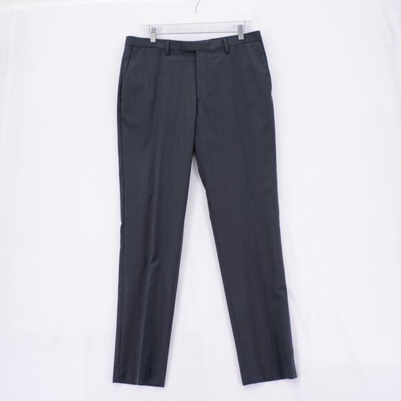 Banana Republic Sim Fit Marzotto Super 120s Wool Gray Dress Pants Trousers 34/34 - Picture 1 of 9
